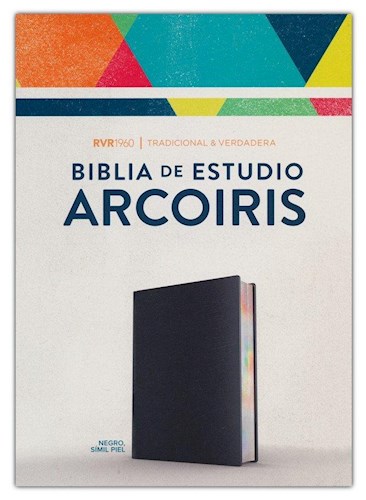 Papel Biblia De Estudio Arcoiris, Negro Imitación Piel   Rvr 1960