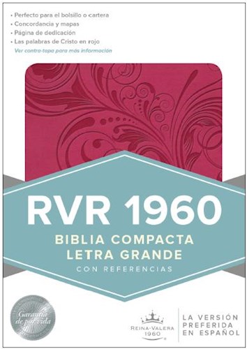 Papel Biblia Compacta Letra Grande, Rosada  Rvr 1960