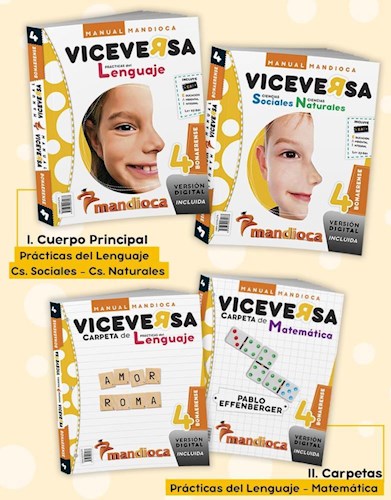 Papel Manual Viceversa 4 Bonaerense - Prac. Del Lenguaje + Cs. Nat/Soc + Mate + Lengua