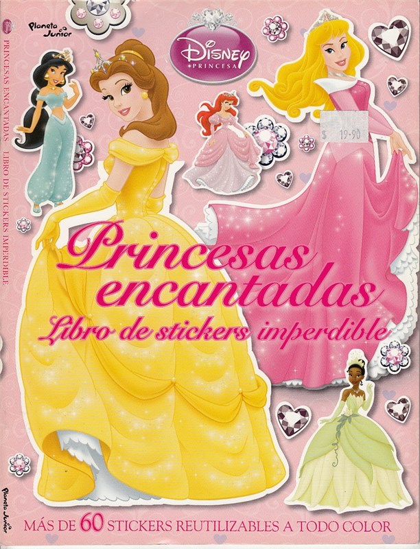 Sticker infantil Princesas Disney y corazones