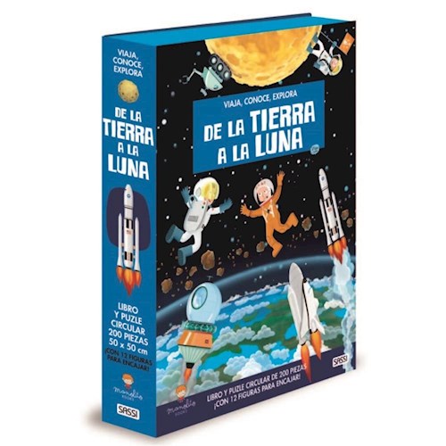 Papel DE LA TIERRA A LA LUNA (LIBRO Y PUZLE CIRCULAR DE 200 PIEZAS)