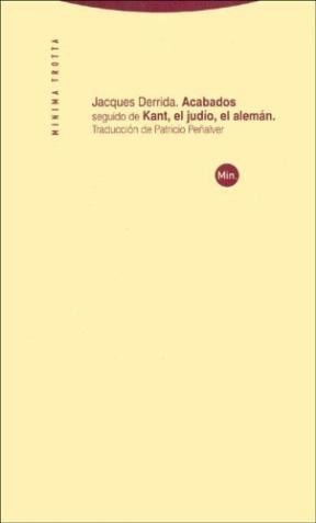 Papel ACABADOS SEGUIDO DE KANT, EL JUDIO, EL ALEMAN