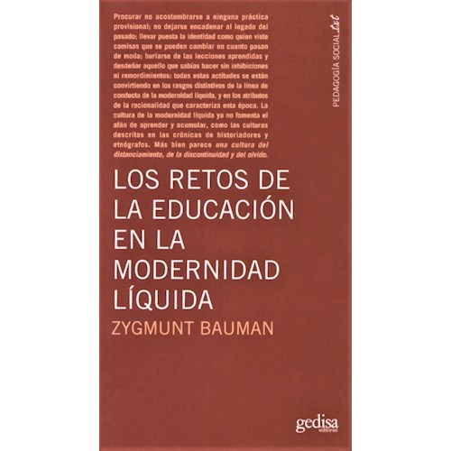 Papel RETOS DE LA EDUCACION EN LA MODERNIDAD LIQUIDA, LOS