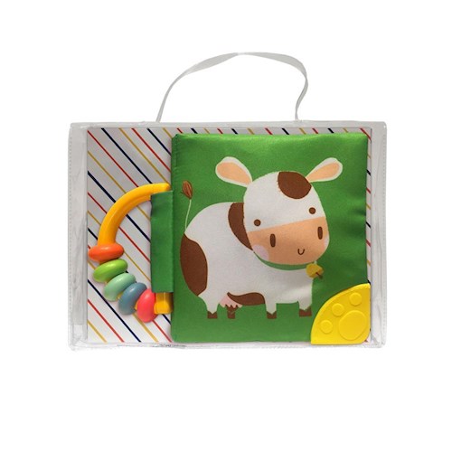 Papel MI LIBRO SUAVE CON SONAJERO Y MORDILLO: VACA