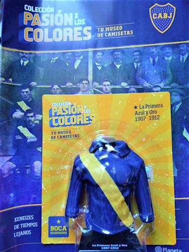 Papel CAMISETA BOCA LA PRIMERA AZUL Y ORO 1907 - 1912 PASION POR LOS COLORES