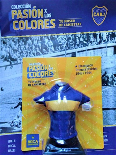 Papel CAMISETA BOCA BICAMPEON PRIMERA DIVISION 1943 Y 1944 PASION POR LOS COLORES