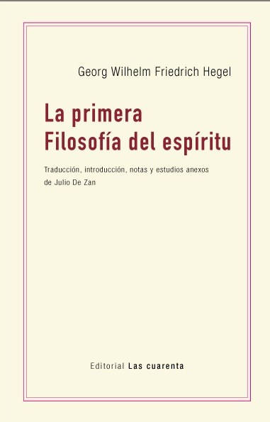 Papel LA PRIMERA FILOSOFIA DEL ESPIRITU