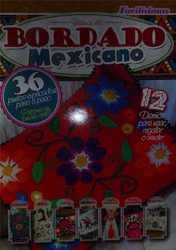 Papel MANUAL DEL BORDADO MEXICANO 36 PUNTOS EXPLICADOS PASO A PASO PATRONES EN TAMAÑO REAL