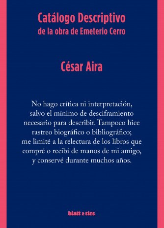 Papel CATÁLOGO DESCRIPTIVO DE LA OBRA DE EMETERIO CERRO