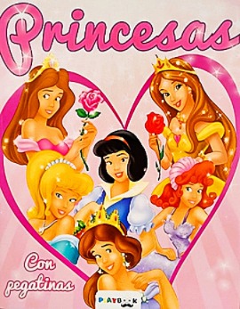Papel PRINCESAS CON PEGATINAS 96 PAGINAS PARA COLOREAR