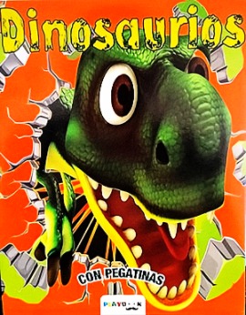 Papel DINOSAURIOS CON PEGATINAS 96 PAGINAS PARA COLOREAR