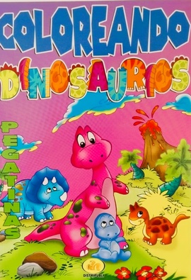 Papel COLOREANDO DINOSAURIOS N° 11 PEGATINAS