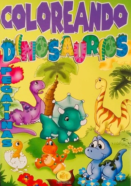 Papel COLOREANDO DINOSAURIOS N°12 PEGATINAS