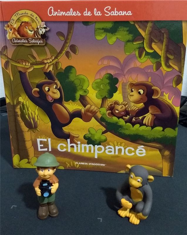 Papel EL CHIMPANCÉ COLECCION ANIMALES DE LA SABANA + ANIMALITO DE REGALO