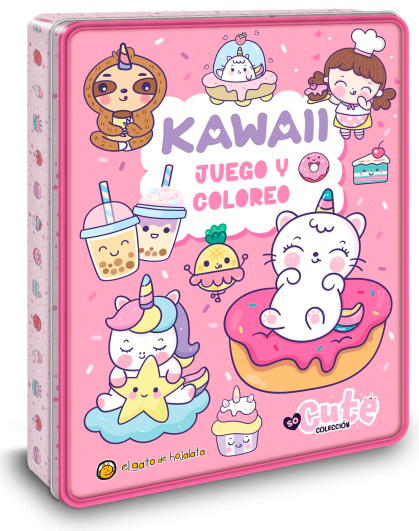 Papel Kawaii Juego Y Coloreo - Lata -