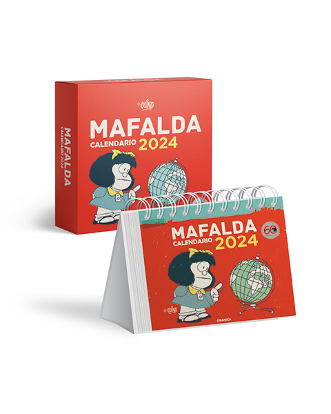 Papel Mafalda 2024 Calendario Caja - Rojo